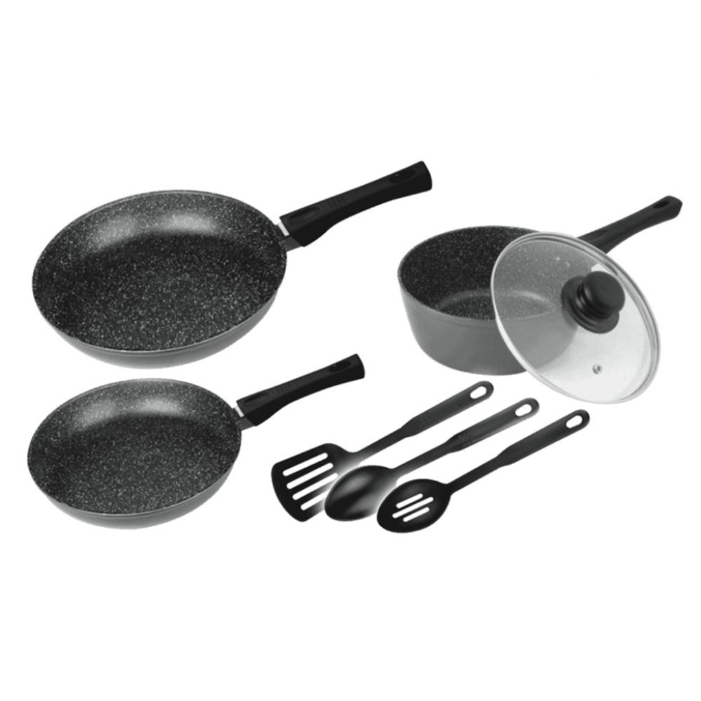 Stonewell Frypan Set With Utensils | Designed For Light Healthy Cooking Without Oils Or Fat